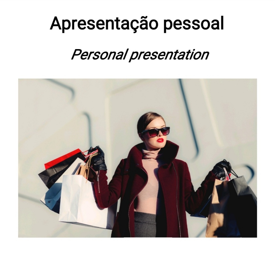 personal presentation em portugues